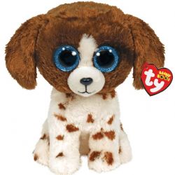 PELUCHE TY BEANIE BOOS - MUDDLES CHIEN BRUN ET BLANC MÉDIUM 13